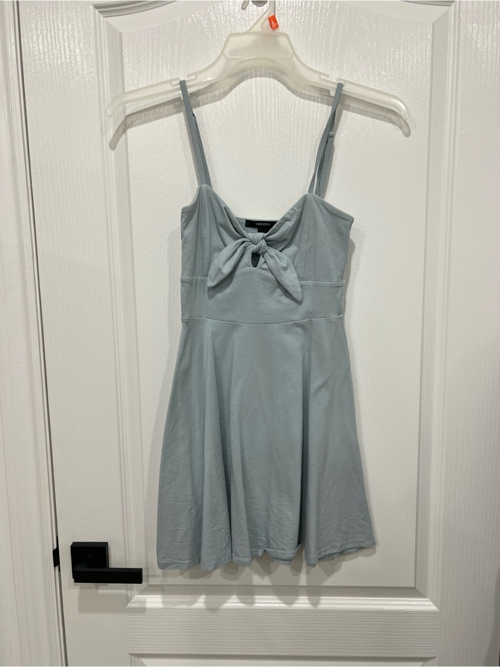 Forever 21 Light Blue Tie-Front Knit Top